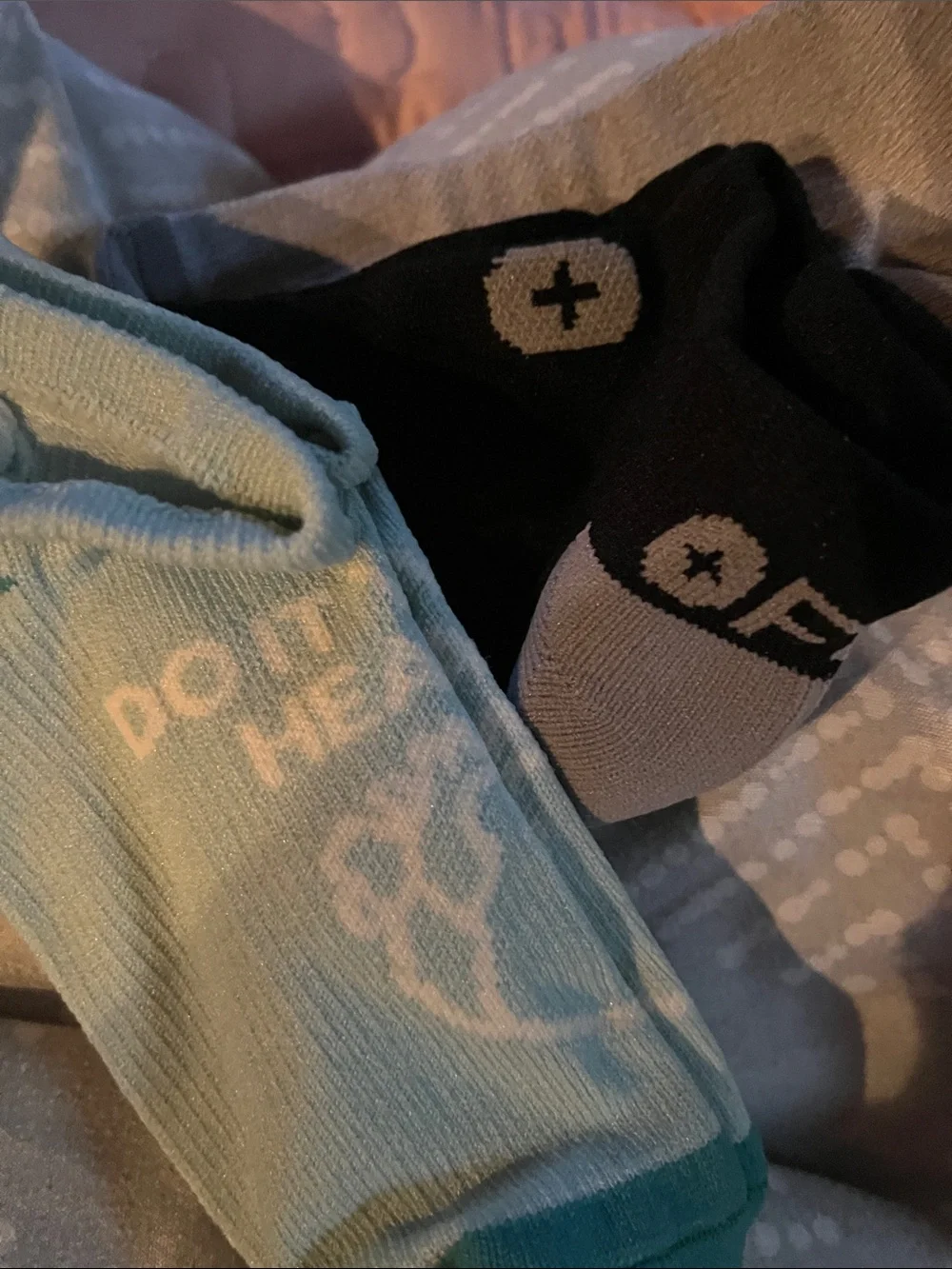 Kids Athletic No-Show Socks in Light Aqua & Black - Pack of 2